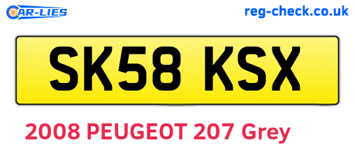 SK58KSX are the vehicle registration plates.