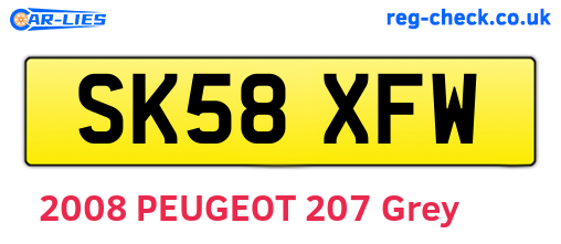 SK58XFW are the vehicle registration plates.