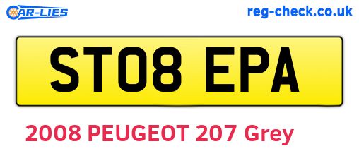 ST08EPA are the vehicle registration plates.