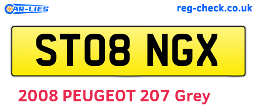 ST08NGX are the vehicle registration plates.