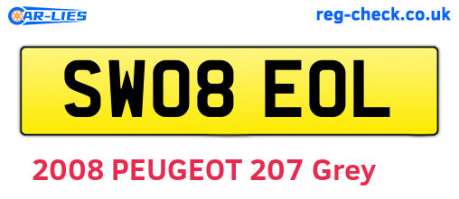 SW08EOL are the vehicle registration plates.