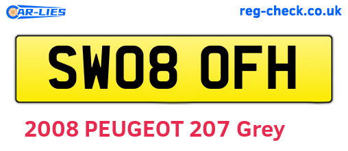 SW08OFH are the vehicle registration plates.
