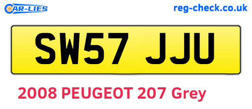 SW57JJU are the vehicle registration plates.