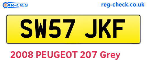 SW57JKF are the vehicle registration plates.
