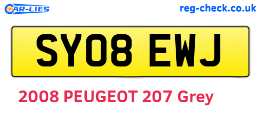 SY08EWJ are the vehicle registration plates.