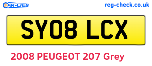 SY08LCX are the vehicle registration plates.