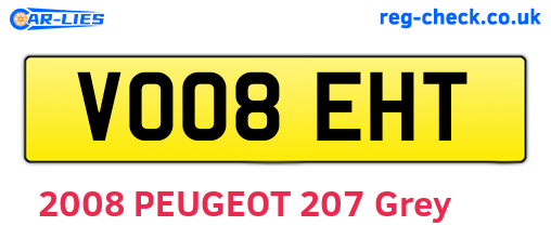 VO08EHT are the vehicle registration plates.