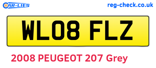 WL08FLZ are the vehicle registration plates.