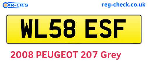 WL58ESF are the vehicle registration plates.