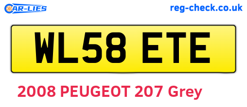 WL58ETE are the vehicle registration plates.