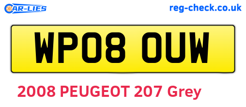 WP08OUW are the vehicle registration plates.