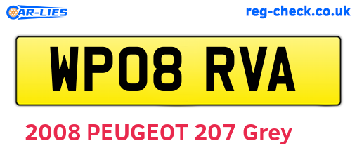 WP08RVA are the vehicle registration plates.