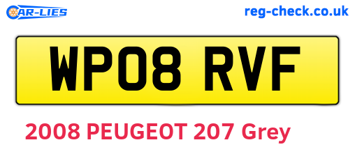 WP08RVF are the vehicle registration plates.