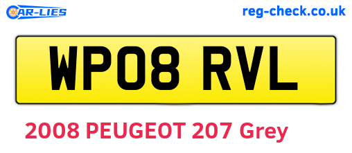 WP08RVL are the vehicle registration plates.