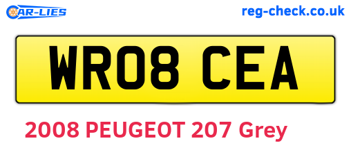 WR08CEA are the vehicle registration plates.