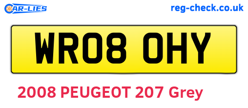 WR08OHY are the vehicle registration plates.