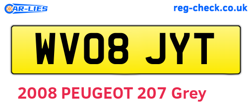 WV08JYT are the vehicle registration plates.