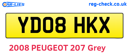 YD08HKX are the vehicle registration plates.