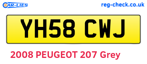 YH58CWJ are the vehicle registration plates.