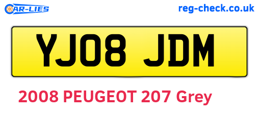 YJ08JDM are the vehicle registration plates.