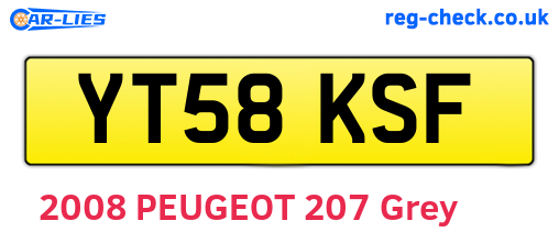 YT58KSF are the vehicle registration plates.