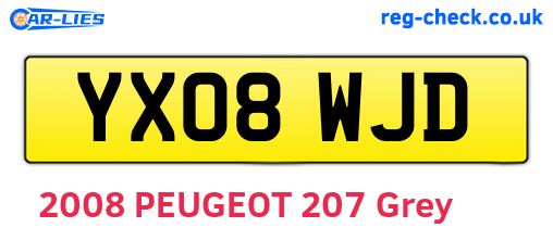YX08WJD are the vehicle registration plates.