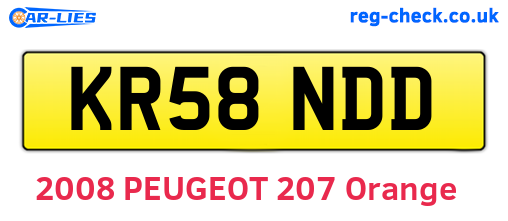 KR58NDD are the vehicle registration plates.