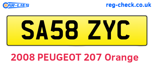 SA58ZYC are the vehicle registration plates.