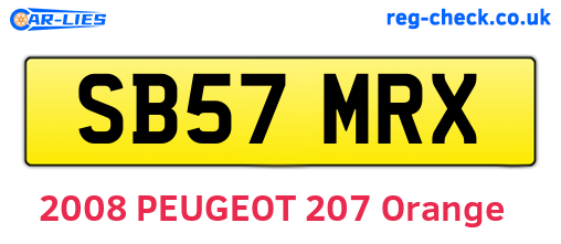 SB57MRX are the vehicle registration plates.