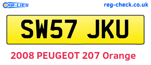 SW57JKU are the vehicle registration plates.