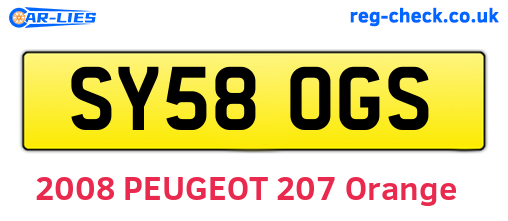 SY58OGS are the vehicle registration plates.