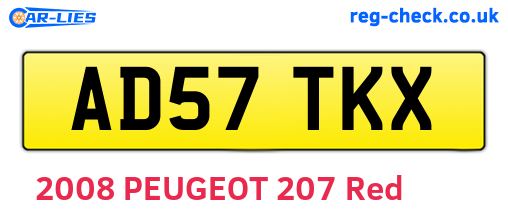 AD57TKX are the vehicle registration plates.