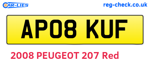 AP08KUF are the vehicle registration plates.