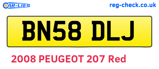 BN58DLJ are the vehicle registration plates.