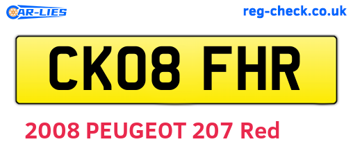 CK08FHR are the vehicle registration plates.