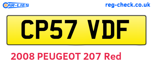 CP57VDF are the vehicle registration plates.