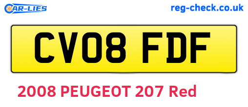 CV08FDF are the vehicle registration plates.