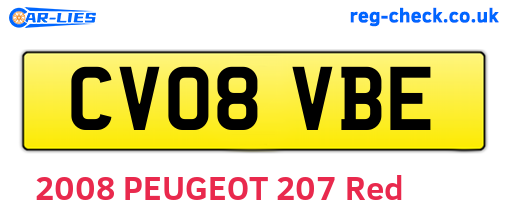 CV08VBE are the vehicle registration plates.