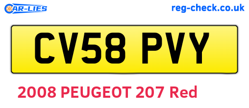 CV58PVY are the vehicle registration plates.