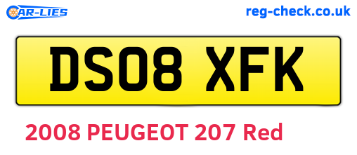 DS08XFK are the vehicle registration plates.