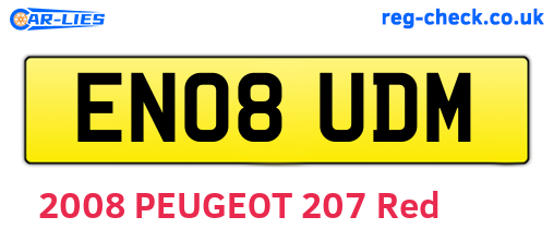 EN08UDM are the vehicle registration plates.