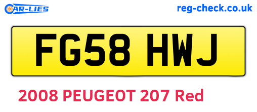 FG58HWJ are the vehicle registration plates.
