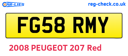 FG58RMY are the vehicle registration plates.