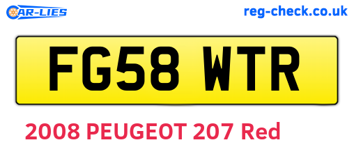 FG58WTR are the vehicle registration plates.
