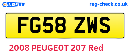 FG58ZWS are the vehicle registration plates.