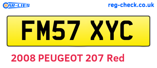 FM57XYC are the vehicle registration plates.