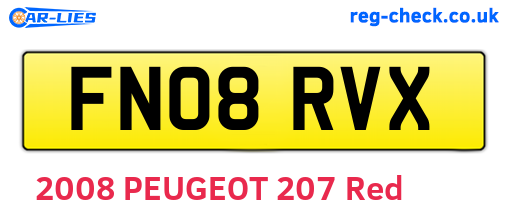FN08RVX are the vehicle registration plates.