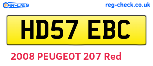HD57EBC are the vehicle registration plates.