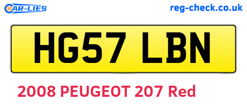 HG57LBN are the vehicle registration plates.