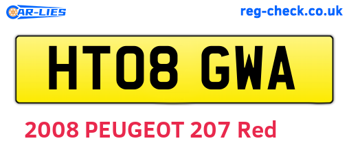 HT08GWA are the vehicle registration plates.